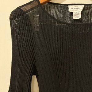 REPUBLIC - Sheer Long Sleeve Viscose Top